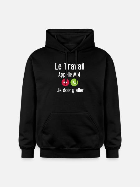 Work is calling me - Gildan Unisex Softstyle® Midweight Hoodie - black
