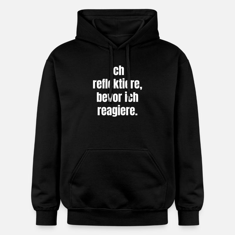 Reflect before you react - Gildan Unisex Softstyle® Midweight Hoodie - black