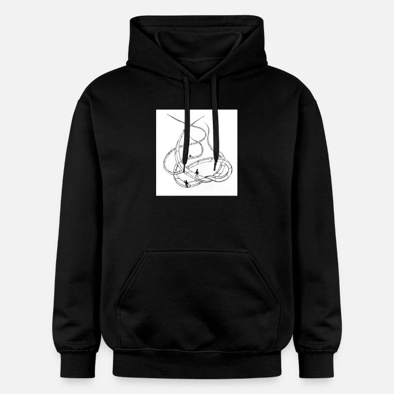 Multi-layered looping paths - Gildan Unisex Softstyle® Midweight Hoodie - black