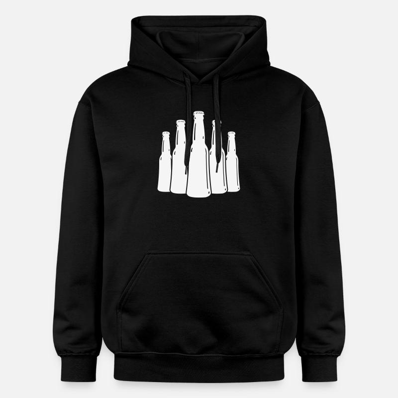 Bierflaschen Silhouette - Gildan Unisex Softstyle® Midweight Hoodie - Schwarz