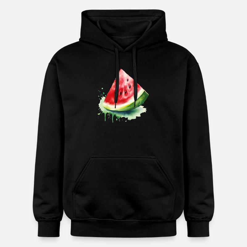 Éclaboussure d’aquarelle pastèque - Sweat à capuche Softstyle® Gildan Unisexe - noir