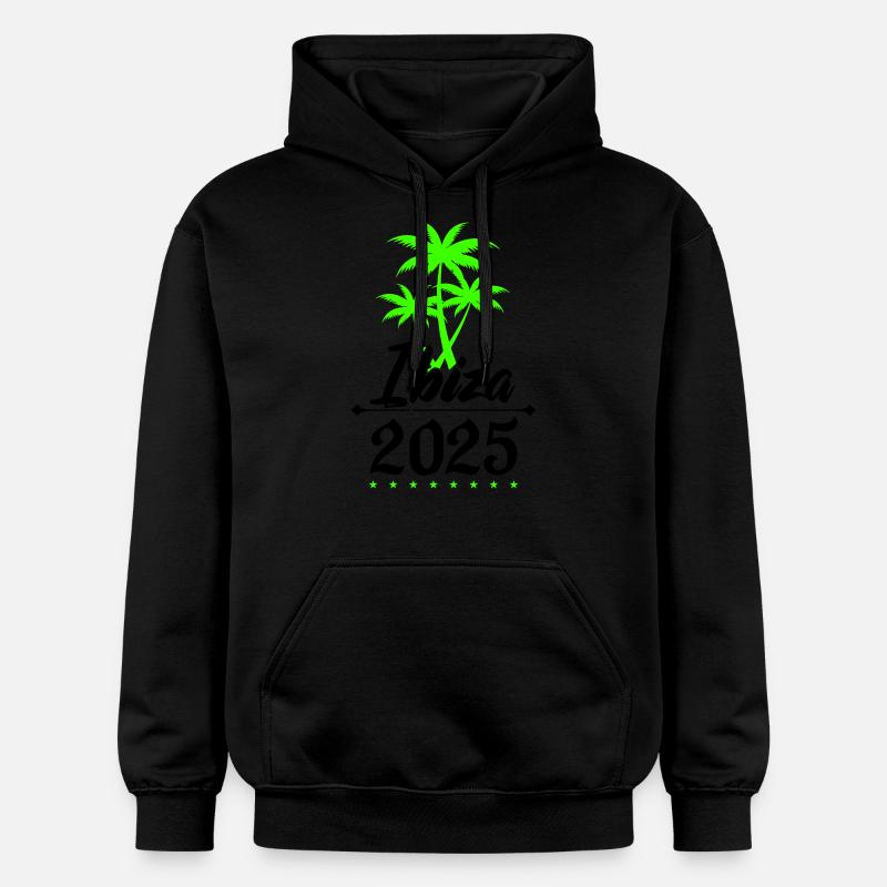 Palmiers d’Ibiza 2025 - Sweat à capuche Softstyle® Gildan Unisexe - noir