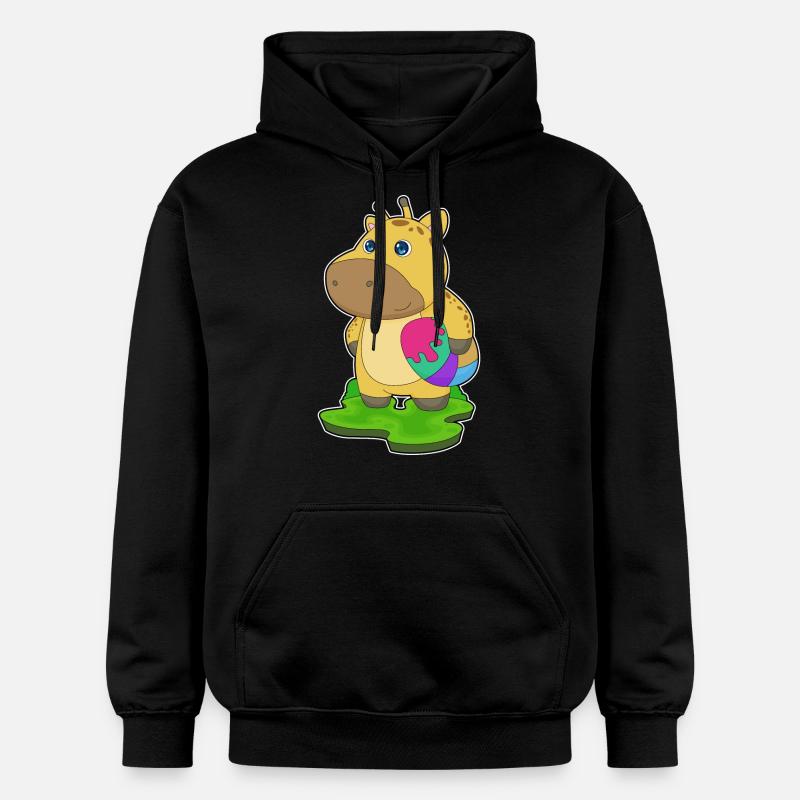 Giraffe Easter Easter Egg - Gildan Unisex Softstyle® Midweight Hoodie - black