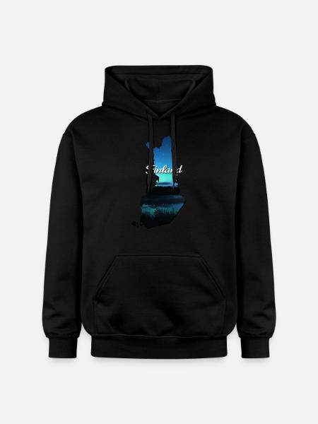 The map of Finland - Gildan Unisex Softstyle® Midweight Hoodie - black