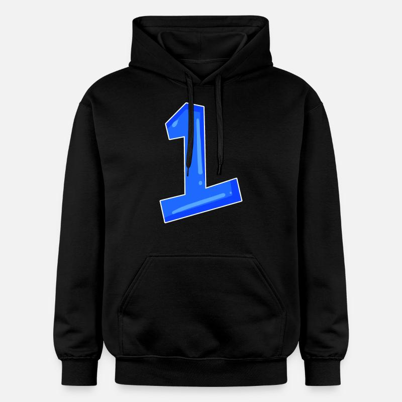 Numéro 1 bleu - Sweat à capuche Softstyle® Gildan Unisexe - noir