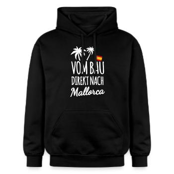 Bauarbeiter in Mallorca - Gildan Unisex Softstyle® Midweight Hoodie - Schwarz - Vorne - Marisol (170cm) & Nik (191cm)