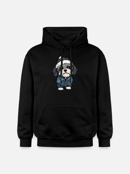 Havanese Dog Winter - Gildan Unisex Softstyle® Midweight Hoodie - black