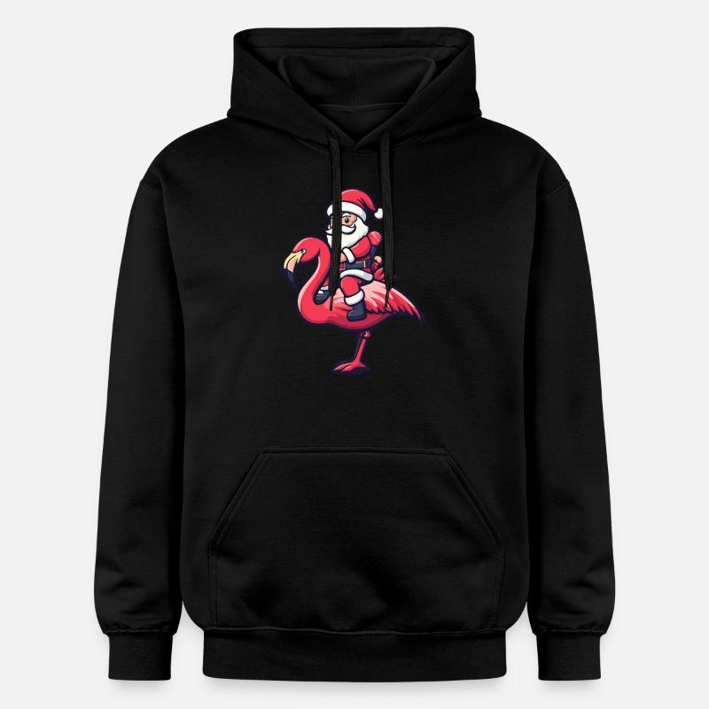 Père Noël flamant rose - Sweat à capuche Softstyle® Gildan Unisexe - noir