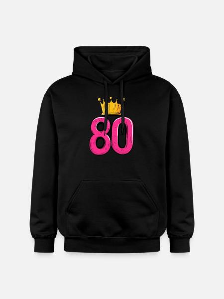 80 Number Crown - Gildan Unisex Softstyle® Midweight Hoodie - black