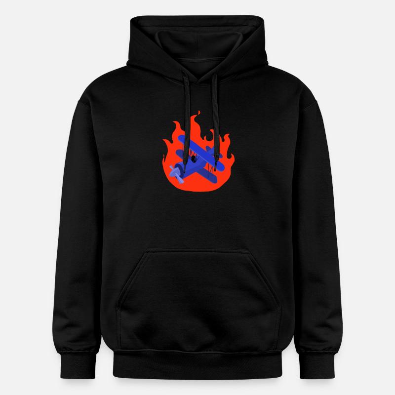 Avion en feu - Sweat à capuche Softstyle® Gildan Unisexe - noir