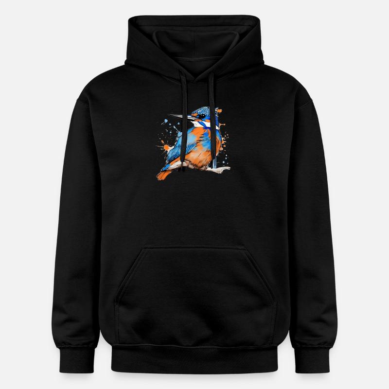 Eisvogel,Zeichnung,bunt,vogel,Graffiti,sketch - Gildan Unisex Softstyle® Midweight Hoodie - Schwarz
