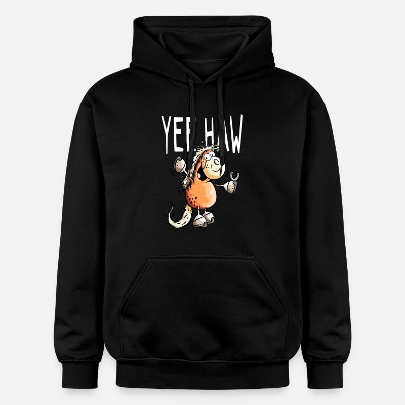 Yee Haw Cheval - Cheveaux - Comique - Sweat à capuche Softstyle® Gildan Unisexe - noir