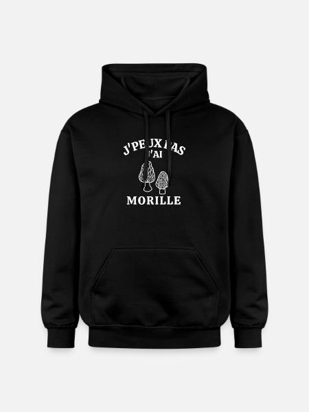 ramasseur de champignons, morille, champignon - Sweat à capuche Softstyle® Gildan Unisexe - noir