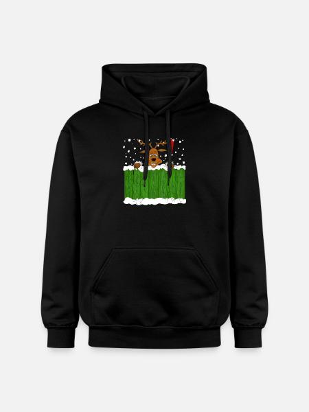 Noël avec un renne - Sweat à capuche Softstyle® Gildan Unisexe - noir