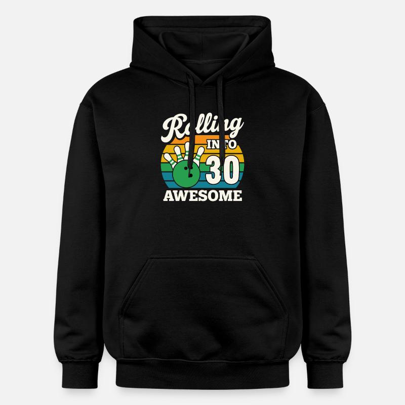 Bowling rétro 30e anniversaire célébration - Sweat à capuche Softstyle® Gildan Unisexe - noir