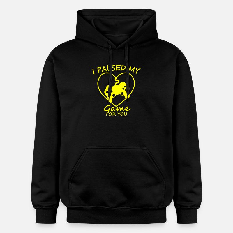 Pause jeu pour toi cœur neon - Sweat à capuche Softstyle® Gildan Unisexe - noir