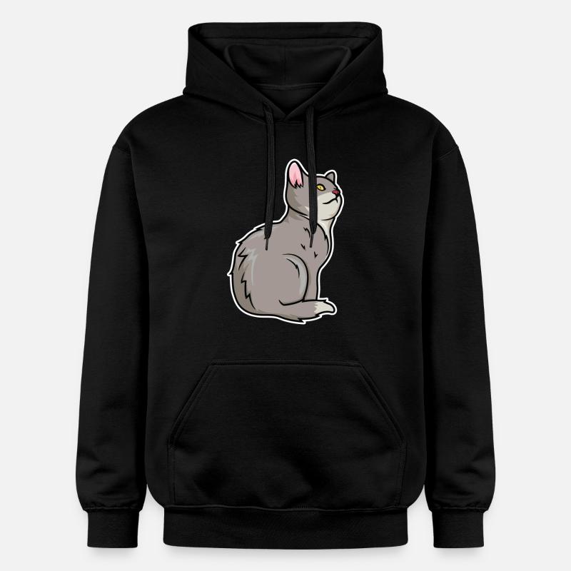 Dessin de chat - Sweat à capuche Softstyle® Gildan Unisexe - noir