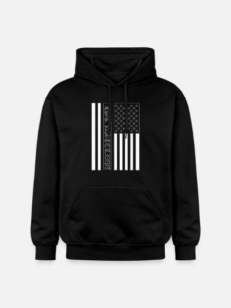 Est. MDCCLXXVI USA Flag - Gildan Unisex Softstyle® Midweight Hoodie - black