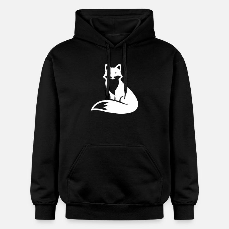 Silhouette d’animal renard - Sweat à capuche Softstyle® Gildan Unisexe - noir