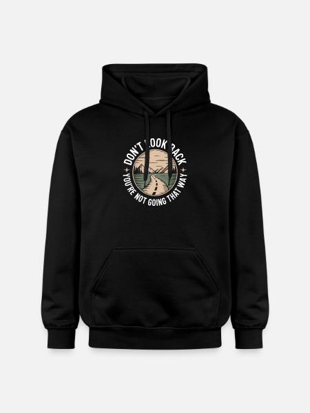 Se ikke tilbage, du går ikke den vej, motivation - Gildan Softstyle® Midweight unisex-hoodie - sort