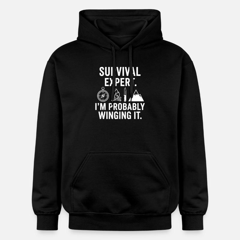 Expert en survie – Probablement improvisé - Sweat à capuche Softstyle® Gildan Unisexe - noir