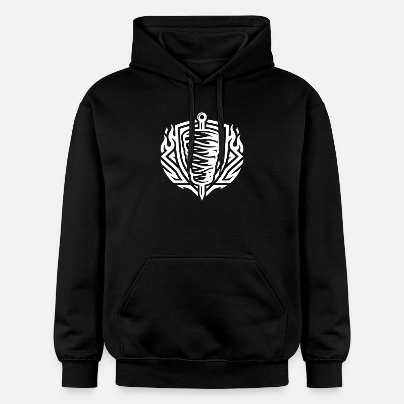 Symbole de brochette Doner Kebab - Sweat à capuche Softstyle® Gildan Unisexe - noir