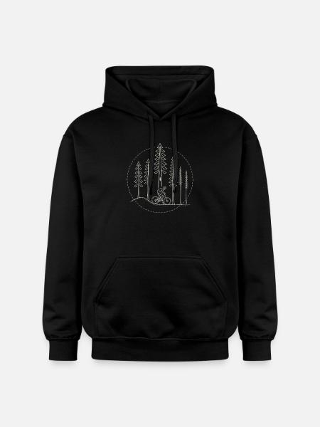 Cyclist in nature - Gildan Unisex Softstyle® Midweight Hoodie - black