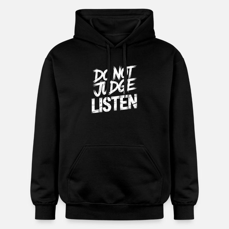 Ne juge pas, écoute - Sweat à capuche Softstyle® Gildan Unisexe - noir