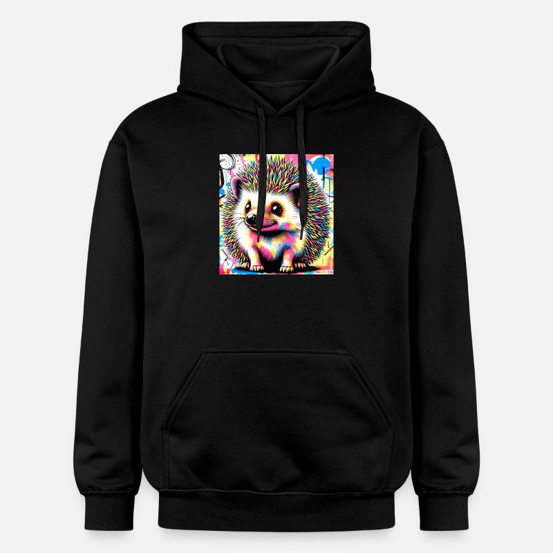 hérisson - Sweat à capuche Softstyle® Gildan Unisexe - noir