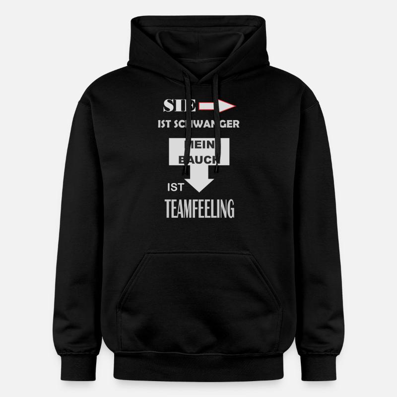 schwanger teamfeeling vater werden - Gildan Unisex Softstyle® Midweight Hoodie - Schwarz