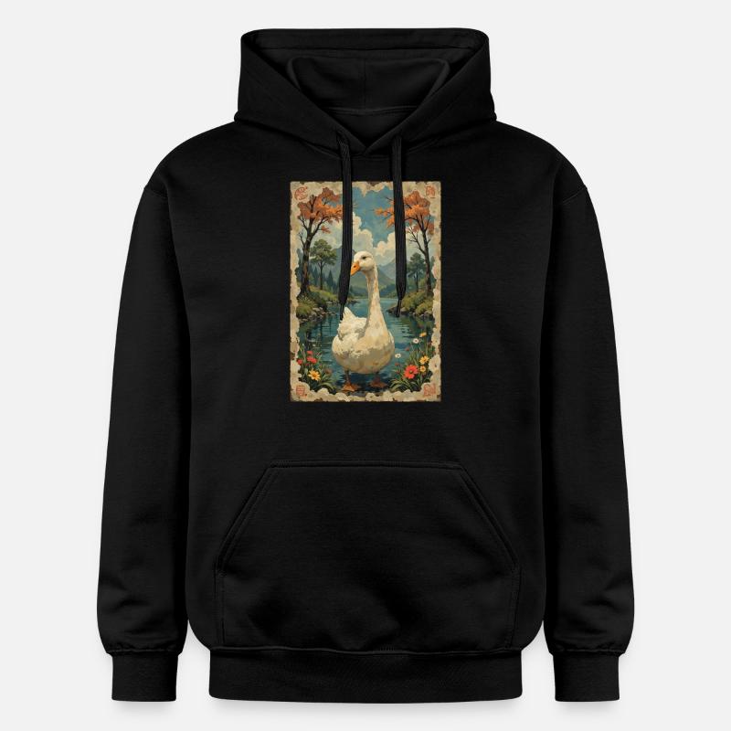 Une belle photo d’un canard. - Sweat à capuche Softstyle® Gildan Unisexe - noir