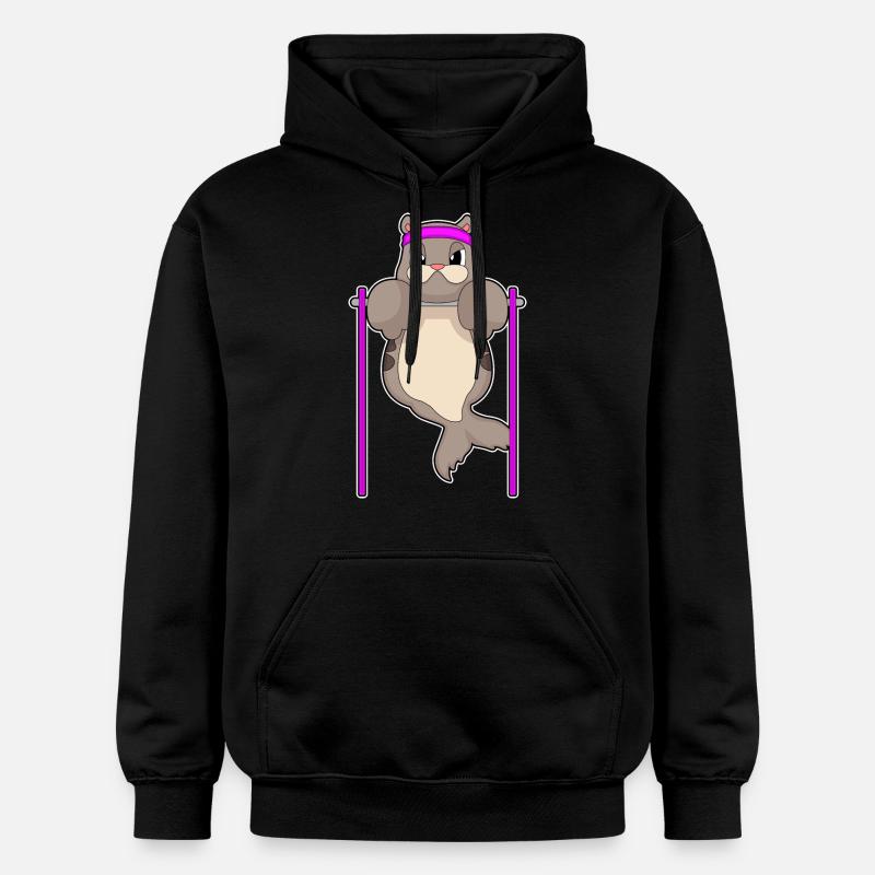 Phoque Bodybuilder Tractions Musculation - Sweat à capuche Softstyle® Gildan Unisexe - noir