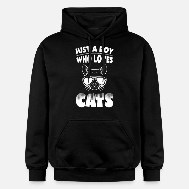 Garçons Chats Amoureux - Sweat à capuche Softstyle® Gildan Unisexe - noir