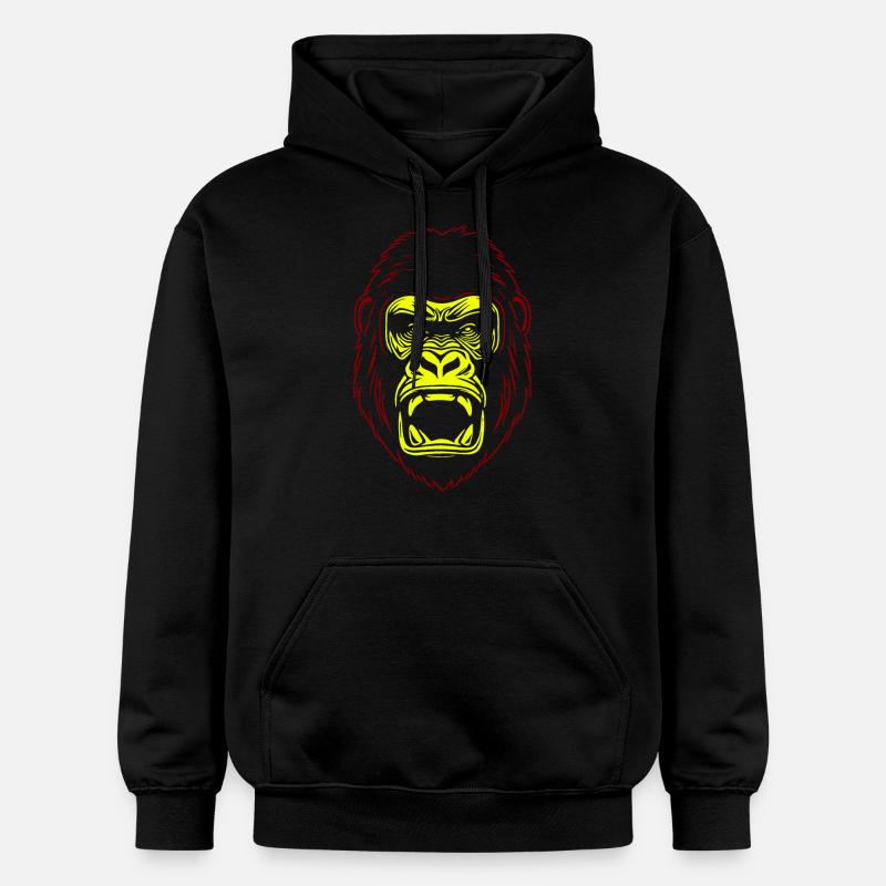 Singe Humain - Gorille - Sweat à capuche Softstyle® Gildan Unisexe - noir