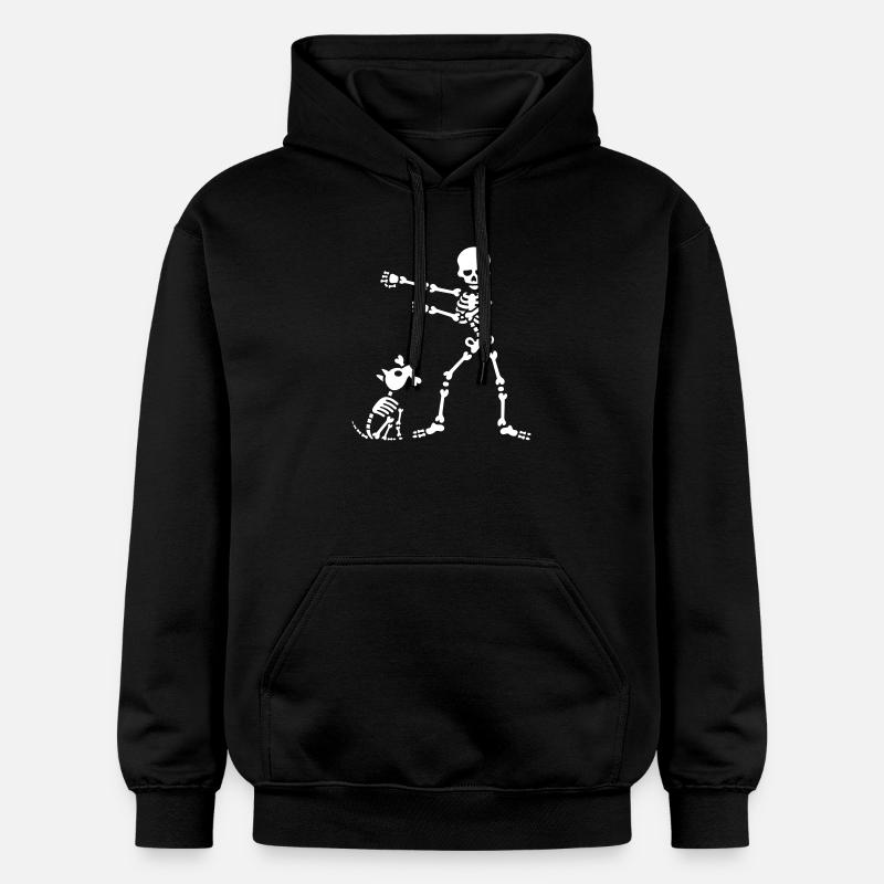 Flossing floss like a boss squelette chien danse - Sweat à capuche Softstyle® Gildan Unisexe - noir