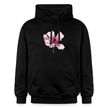 blume - Gildan Unisex Softstyle® Midweight Hoodie - Schwarz - Vorne - Marisol (170cm) & Nik (191cm)