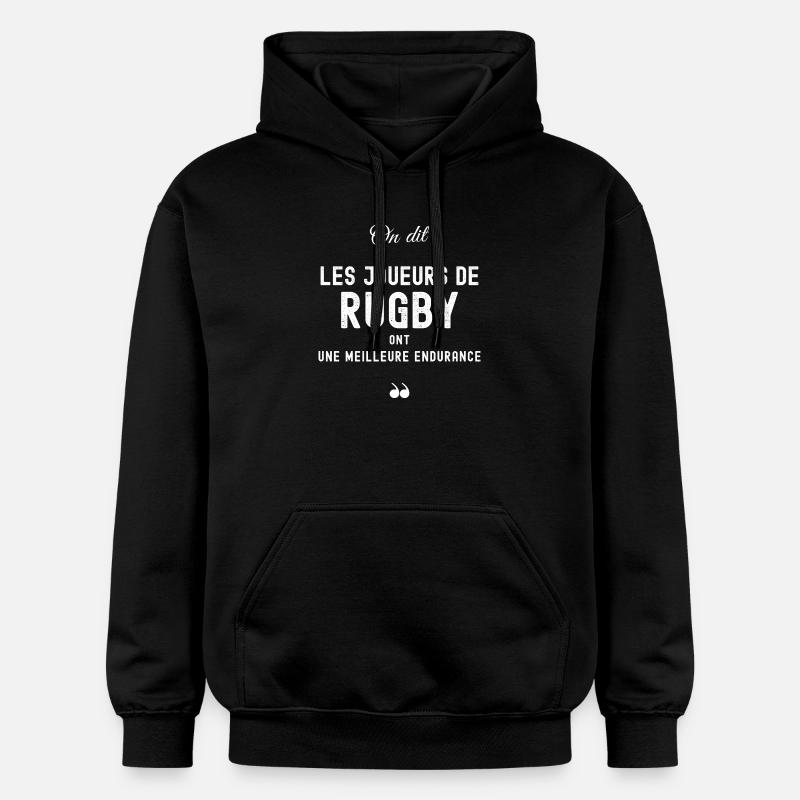 Citation Rugby Endurance Illustration - Sweat à capuche Softstyle® Gildan Unisexe - noir