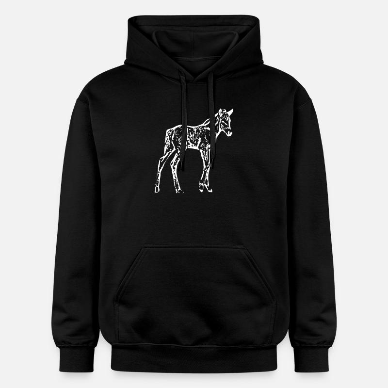 Cheval Blanc, Poulain - Sweat à capuche Softstyle® Gildan Unisexe - noir