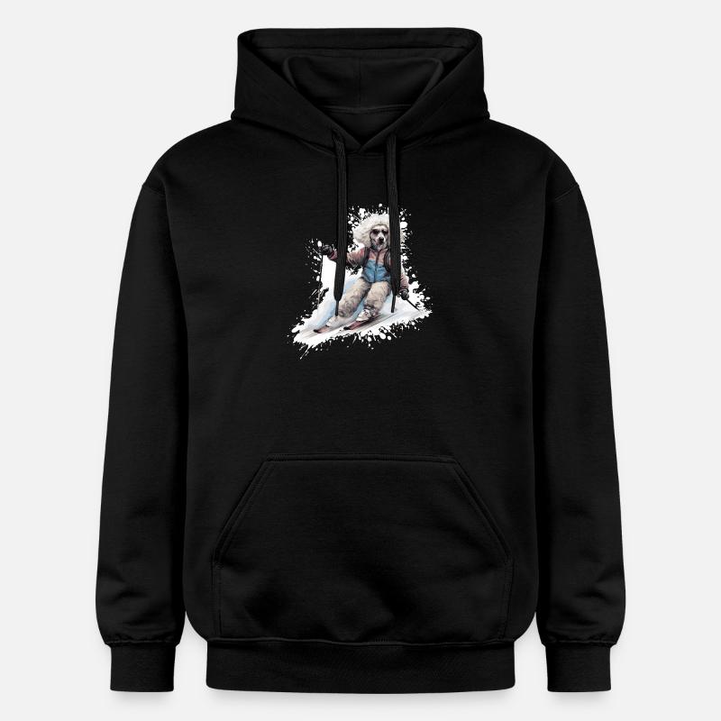 Caniche Chien Ski Ski - Sweat à capuche Softstyle® Gildan Unisexe - noir