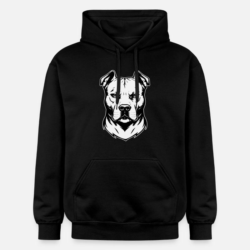 Conception Pitbull noir et blanc - Sweat à capuche Softstyle® Gildan Unisexe - noir