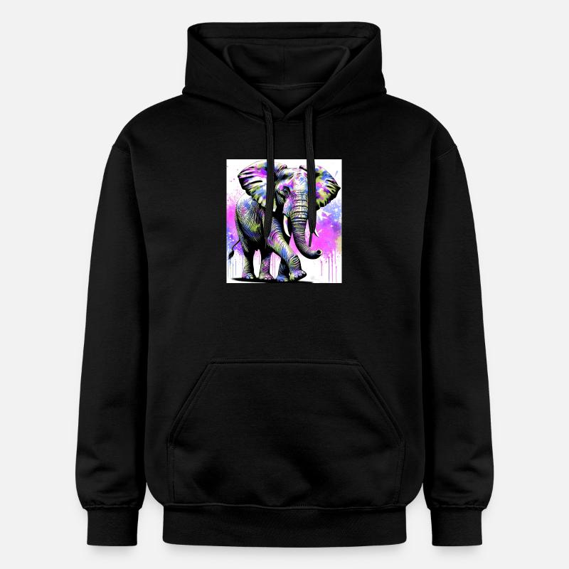 éléphant - Sweat à capuche Softstyle® Gildan Unisexe - noir