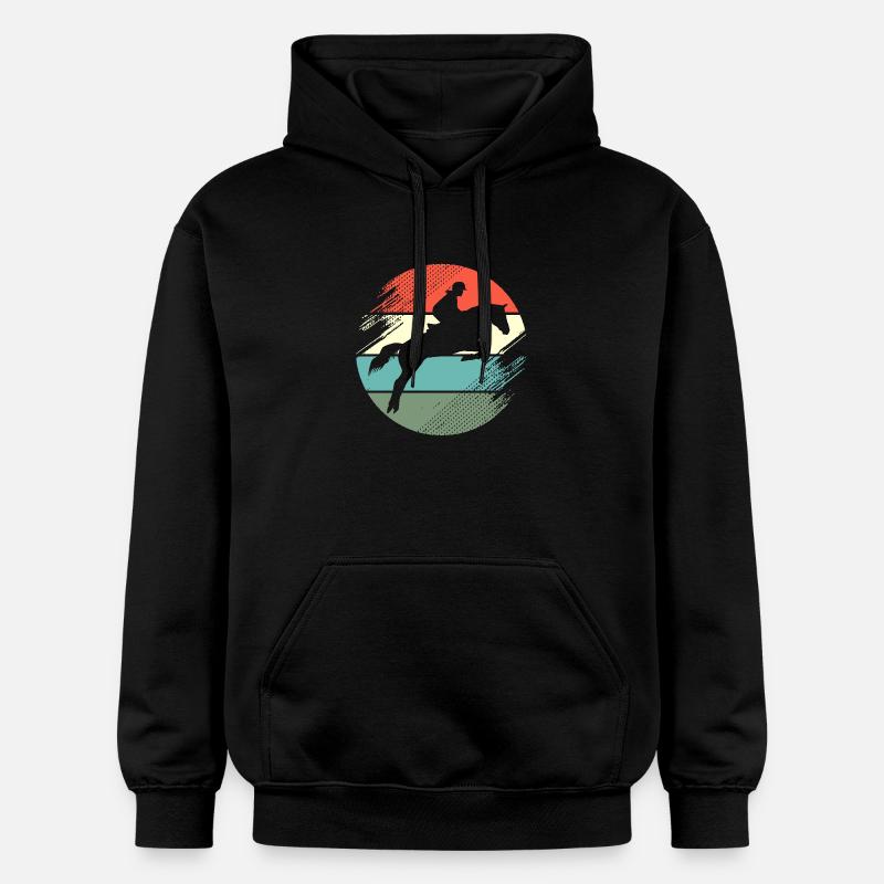 Springreiten Springpferd - Gildan Unisex Softstyle® Midweight Hoodie - Schwarz