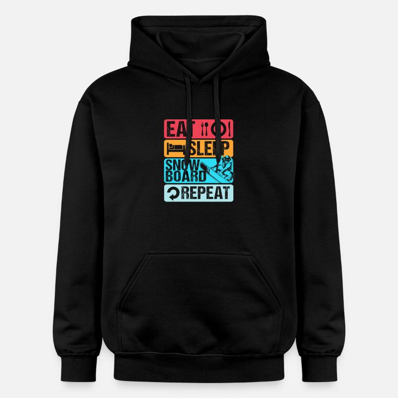 Snowboard Snowboard Vacances snowboard Snowboarders - Sweat à capuche Softstyle® Gildan Unisexe - noir