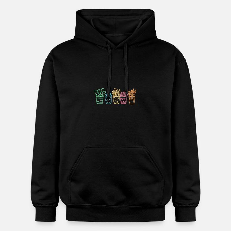 Cactus Succulentes Fleurs - Sweat à capuche Softstyle® Gildan Unisexe - noir