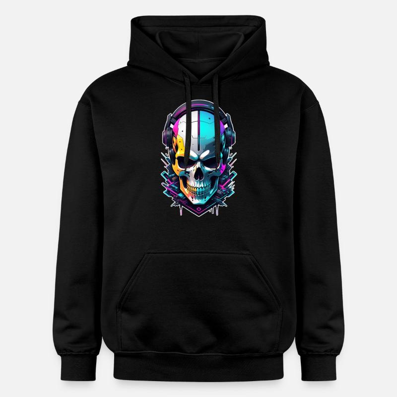 crane steampunk neon - Sweat à capuche Softstyle® Gildan Unisexe - noir
