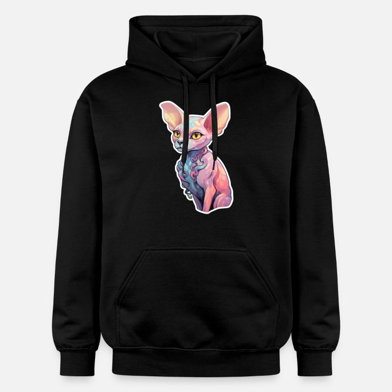 Chat Sphinx - Sweat à capuche Softstyle® Gildan Unisexe - noir