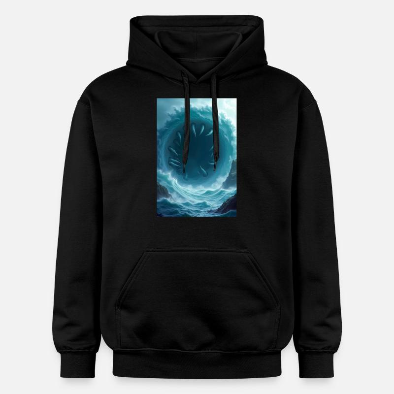 Charybde, gigantesque tourbillon aux dentelés - Sweat à capuche Softstyle® Gildan Unisexe - noir
