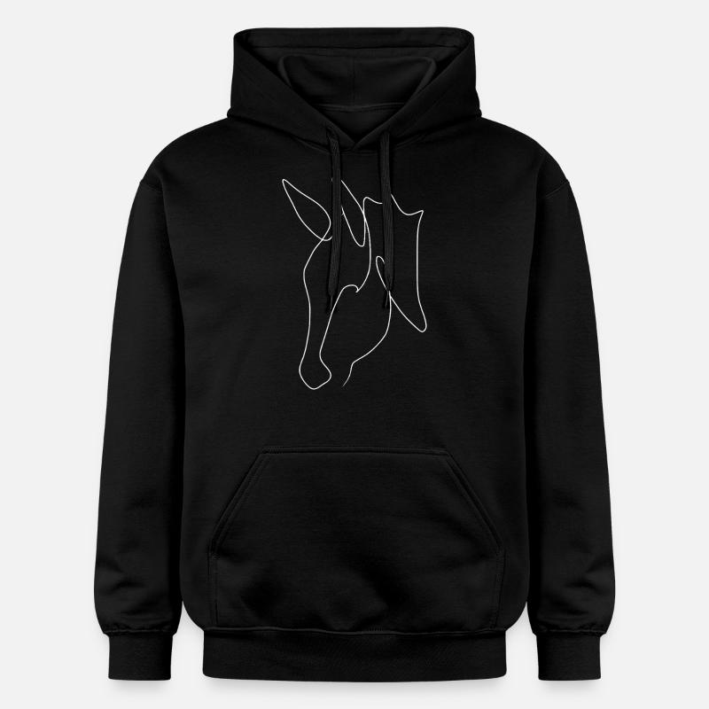 Tête d’âne minimale blanche - Sweat à capuche Softstyle® Gildan Unisexe - noir