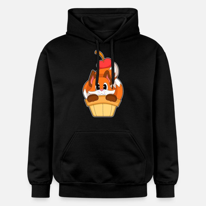 Fuchs Eiswaffel Kirsche - Gildan Unisex Softstyle® Midweight Hoodie - Schwarz