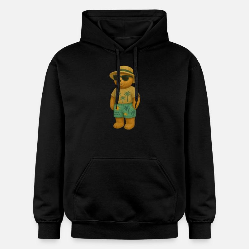Teddy en tenue de plage - Sweat à capuche Softstyle® Gildan Unisexe - noir